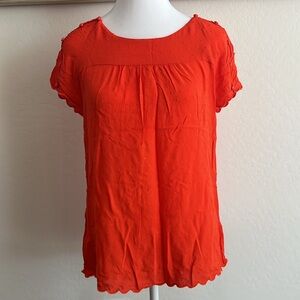 Anthropologie MAEVE orange short sleeve top